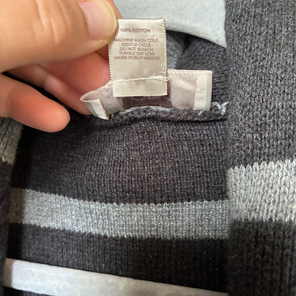 Coquette Minimalist Blazer Cardigan Women Size XL Gray Striped Office Lagenlook - Picture 5 of 7